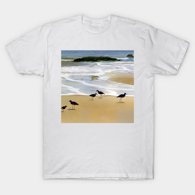 Sandpipers on the Beach T-Shirt by DANAROPER